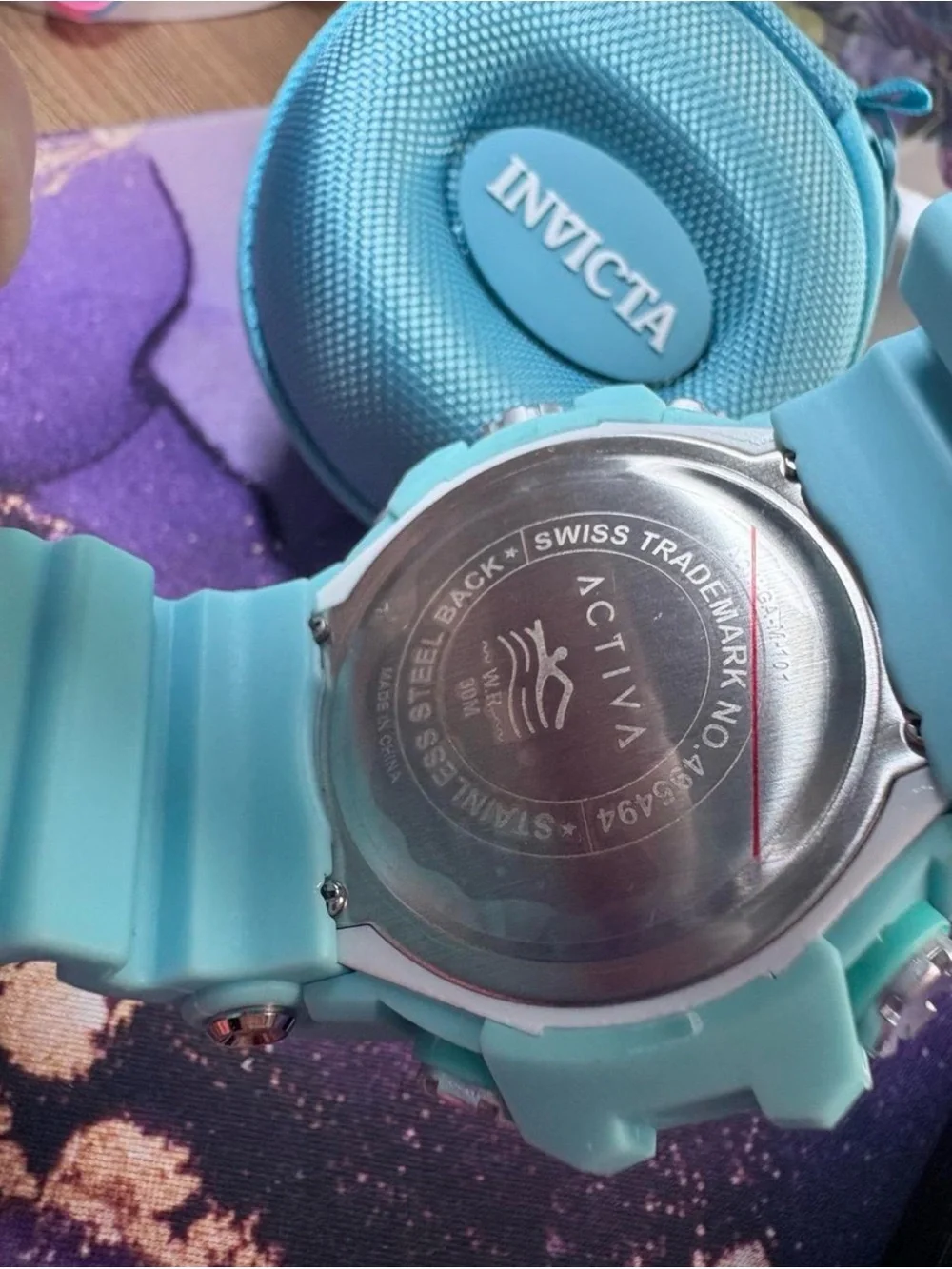🩵 Ativa Men's Digital Sport Watch in Light Blue with case & wheel keychain